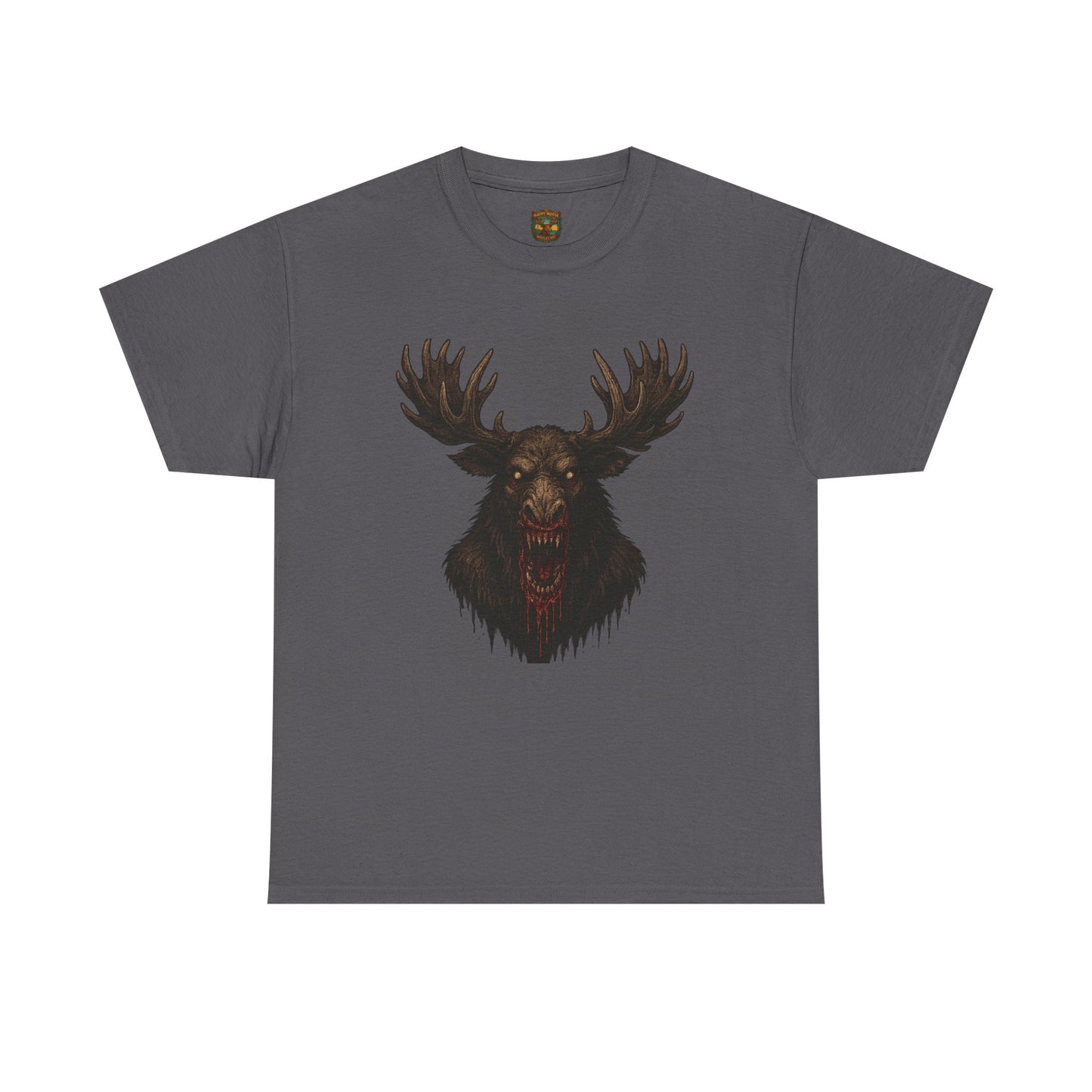 Moose Skull Graphic Tee — Dark Forest Horror Antler Shirt