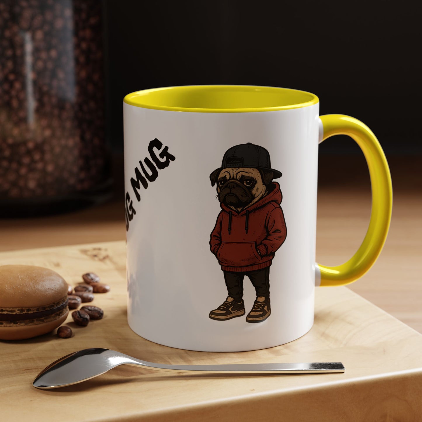The Pug Mug Accent Coffee Mug — Cute Pug Cartoon Gift (11/15oz)
