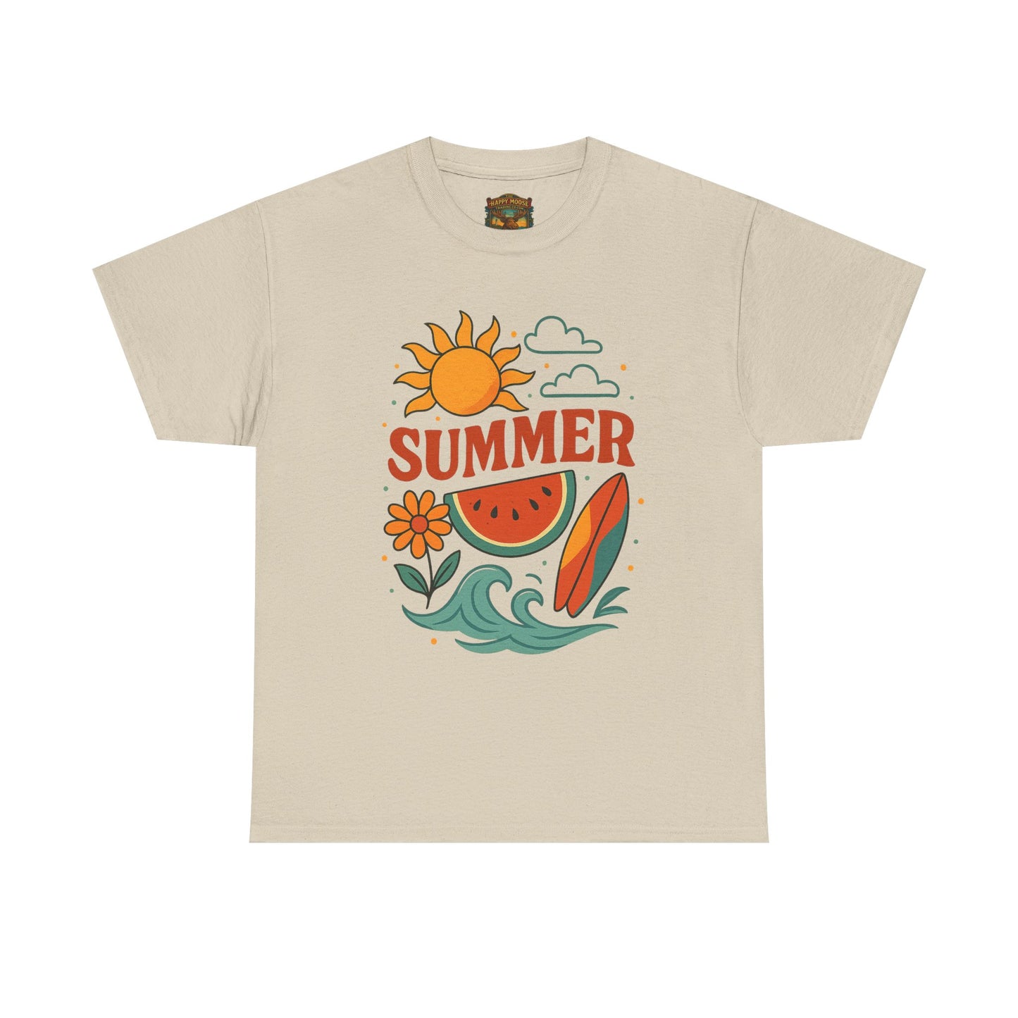 Summer Beach Tee | Surf Waves Palm Tree Graphic