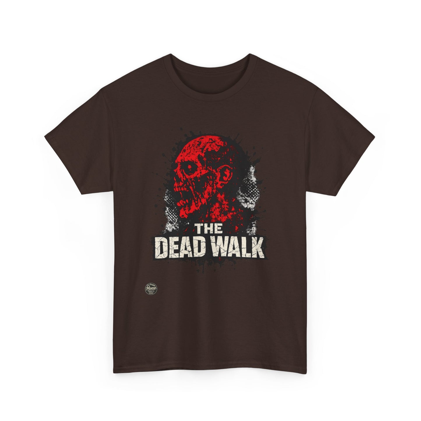 The Dead Walk Horror T-Shirt — Red Zombie Skull Graphic Tee