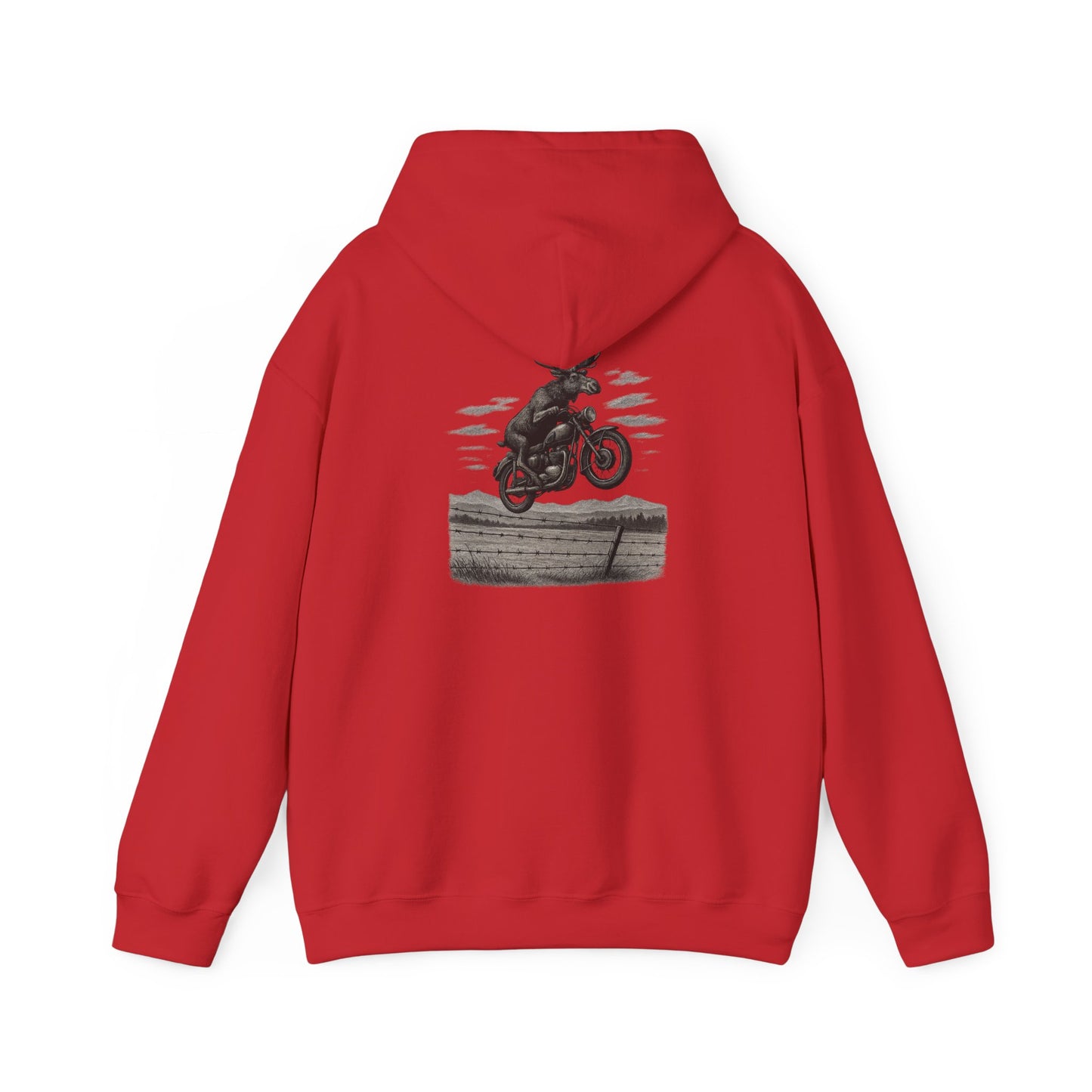 Great Moose Escape Hoodie - Vintage Biker Graphic Sweatshirt