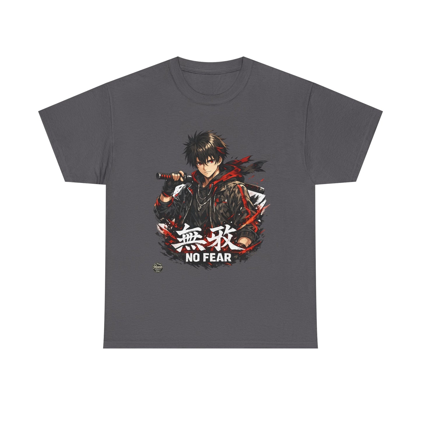 Anime Samurai 'No Fear' T-Shirt — Kanji Graphic Tee #E007