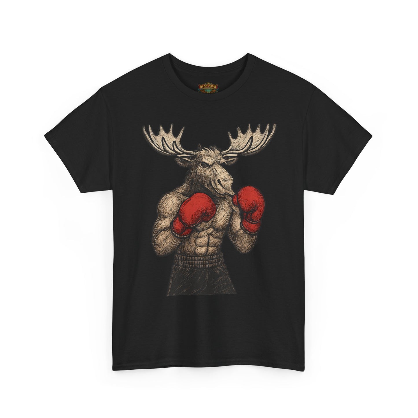 Boxing Moose T‑Shirt — Funny Wildlife Gym Tee for Men & Women