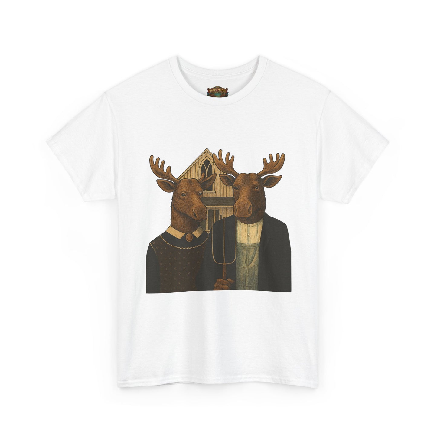 Moose Portrait T-Shirt — Vintage Animal Couple Graphic Tee