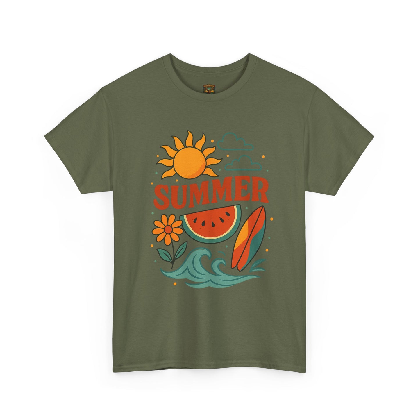 Summer Beach Tee | Surf Waves Palm Tree Graphic