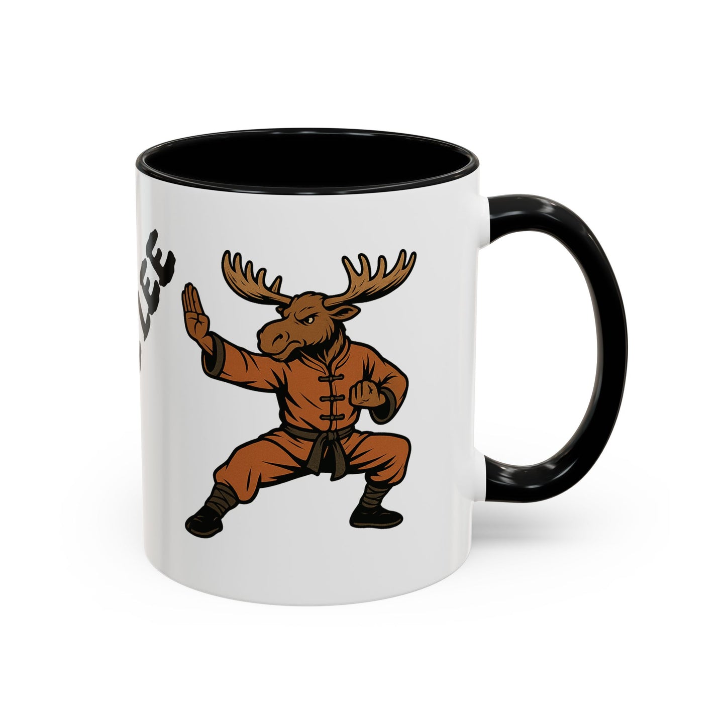 Moose Lee Martial Arts Accent Coffee Mug — Funny Moose Kung Fu 11/15oz