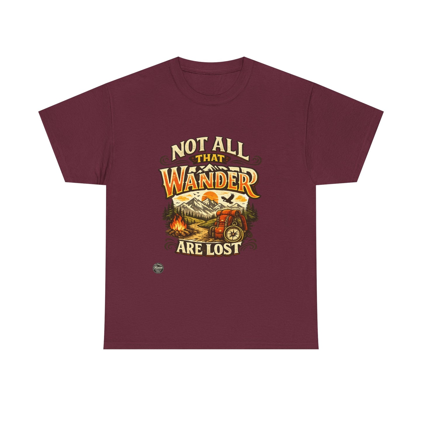 Wander Camper T‑Shirt — "Not All That Wander Are Lost" Adventure Tee
