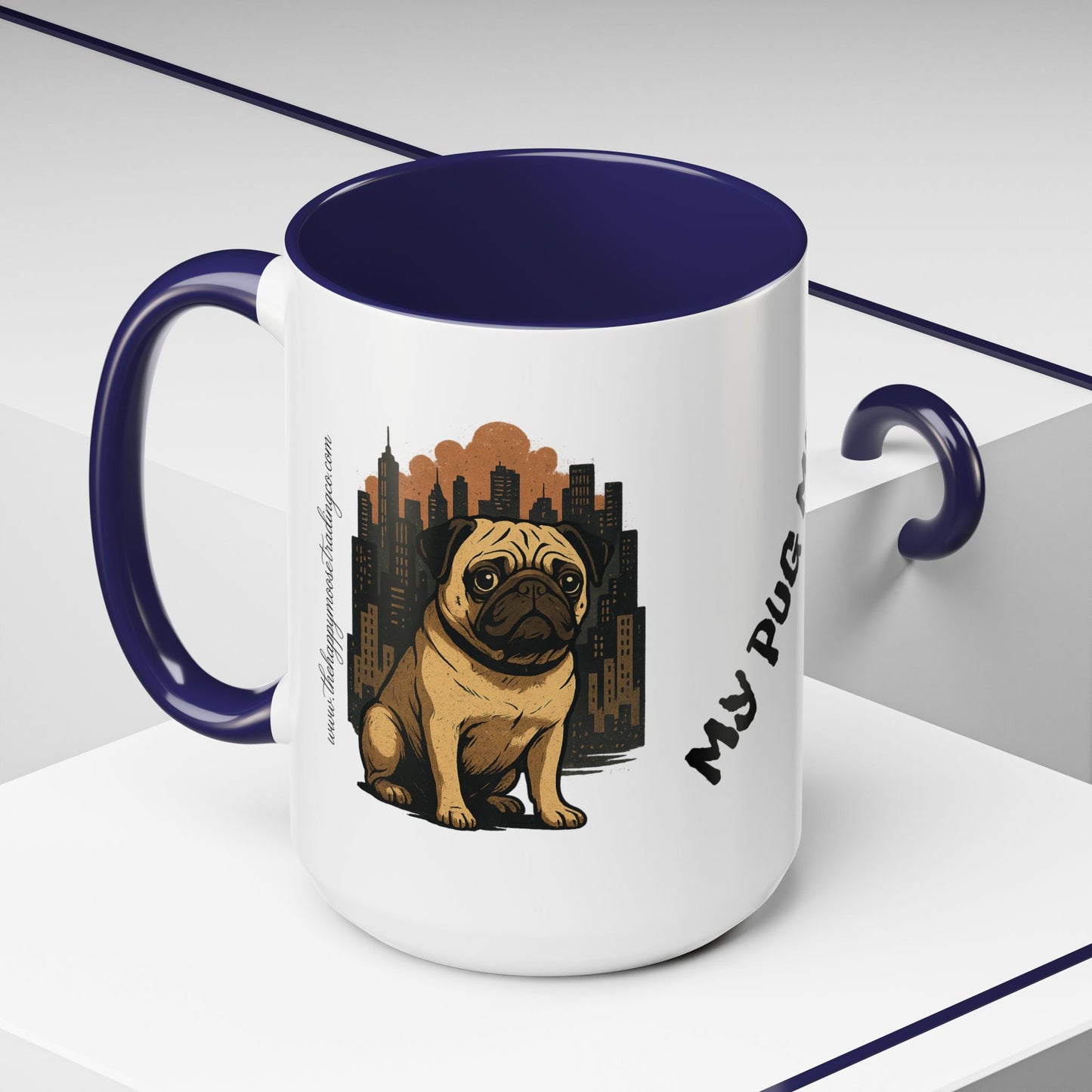 My Pug Mug Coffee Mug — Rustic Mountain Sunset Design
