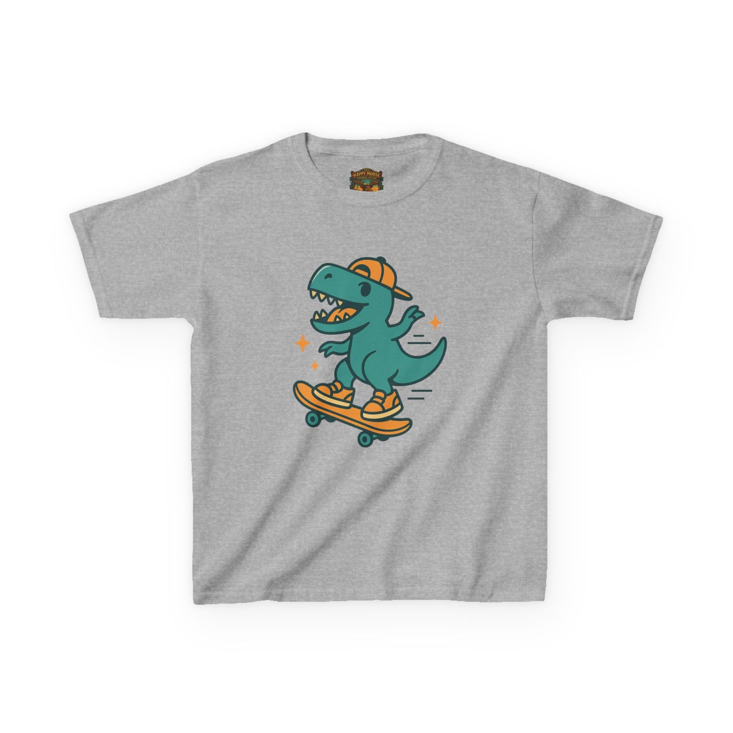 Kids Skateboarding Dino Tee — Cute Skateboard T‑Rex Graphic Shirt