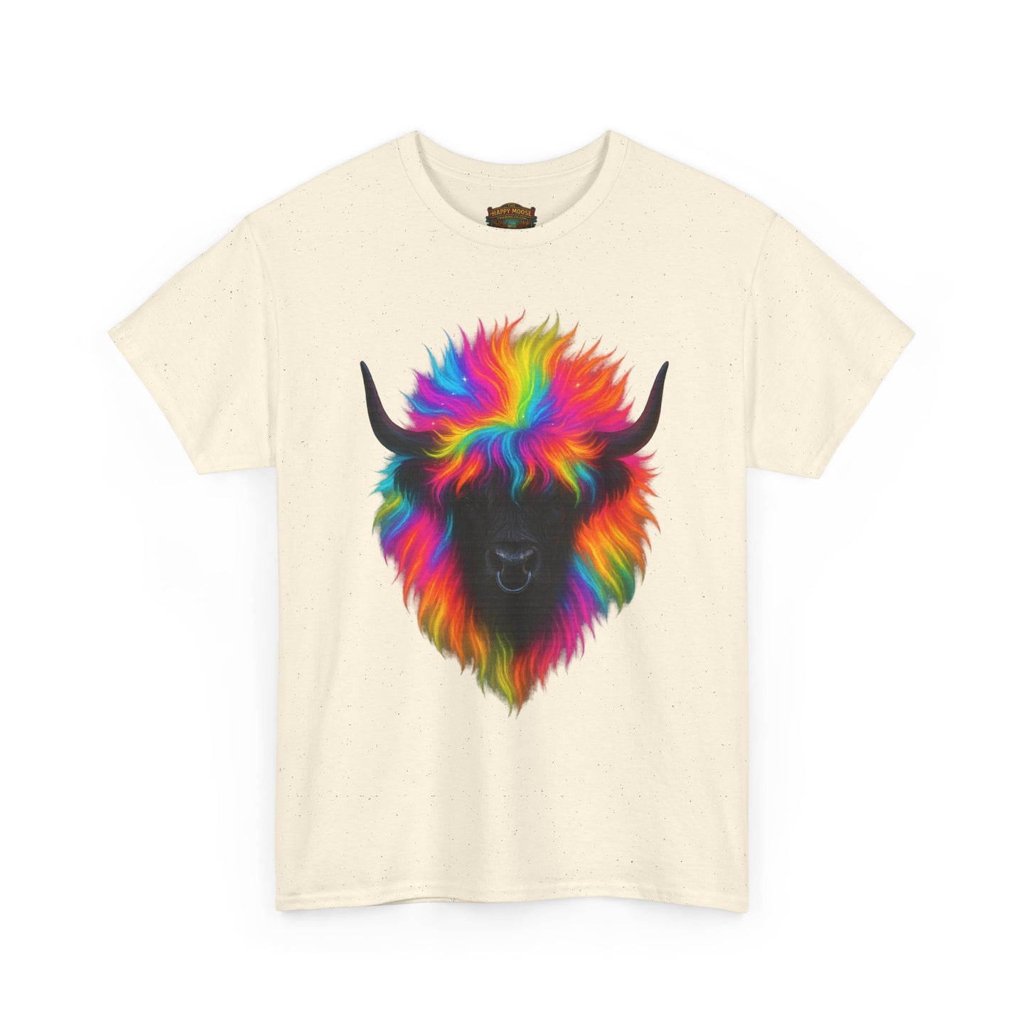 Rainbow Buffalo T-Shirt — Colorful Neon Bison Graphic Tee