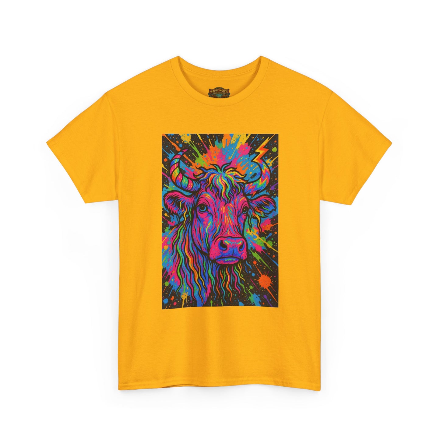 Psychedelic Highland Cow T-Shirt | Retro Rainbow Cow Art 4