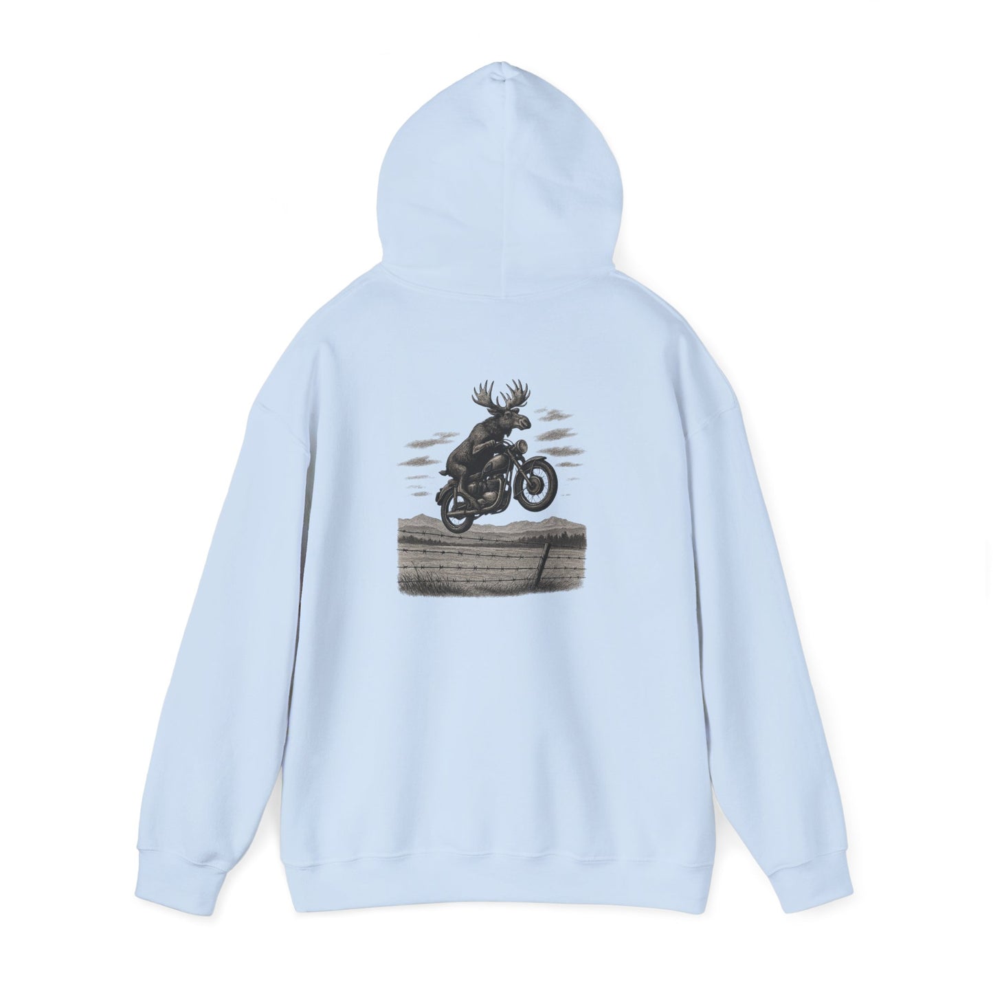 Great Moose Escape Hoodie - Vintage Biker Graphic Sweatshirt