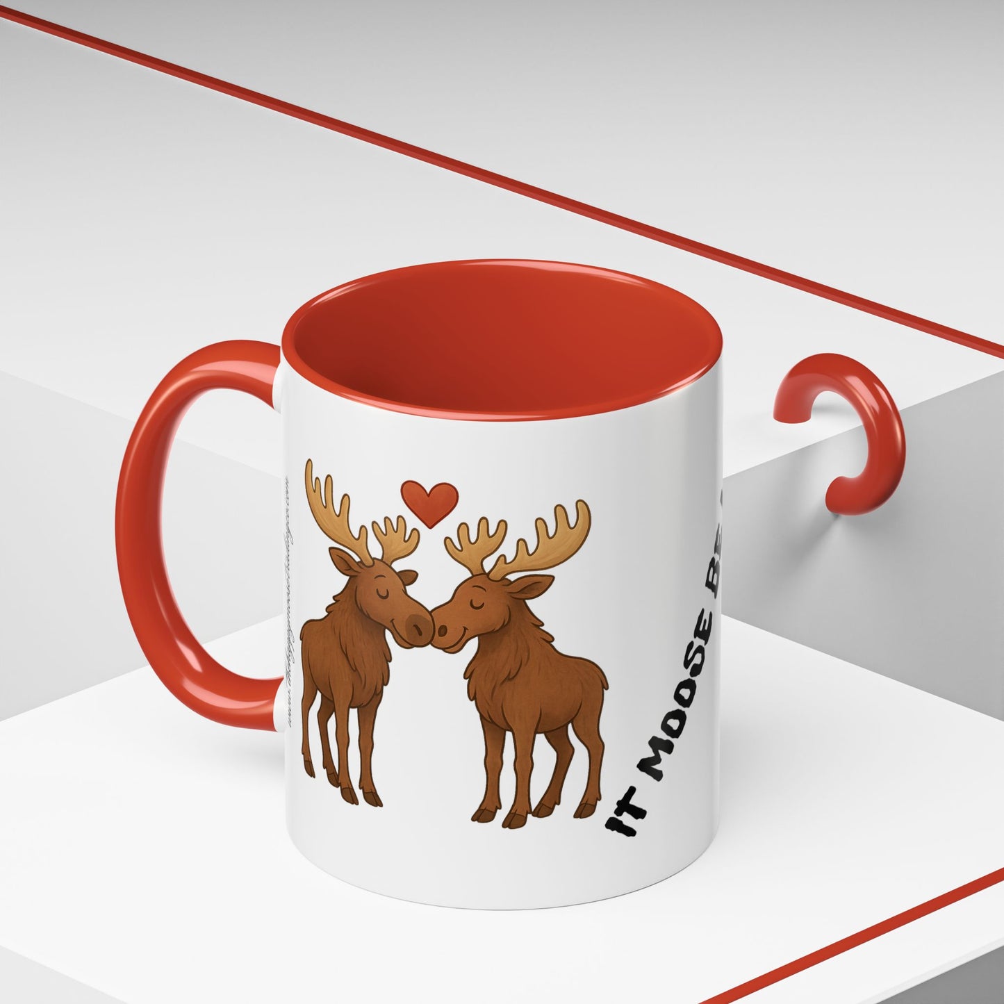 It Moose Be Love Coffee Mug — Cute Romantic Moose Couples Accent Mug (11/15oz)