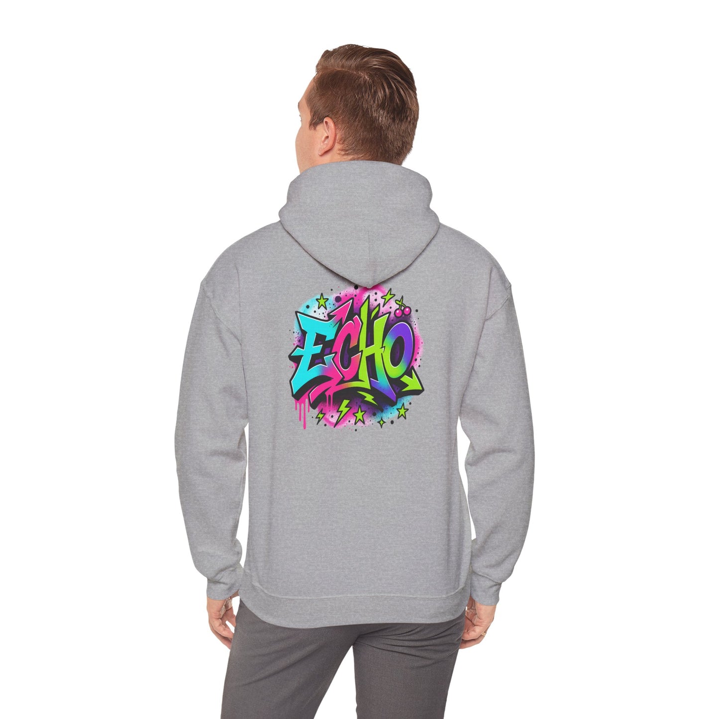 Graffiti "ECHO" Hoodie – Street Art Graphic Pullover