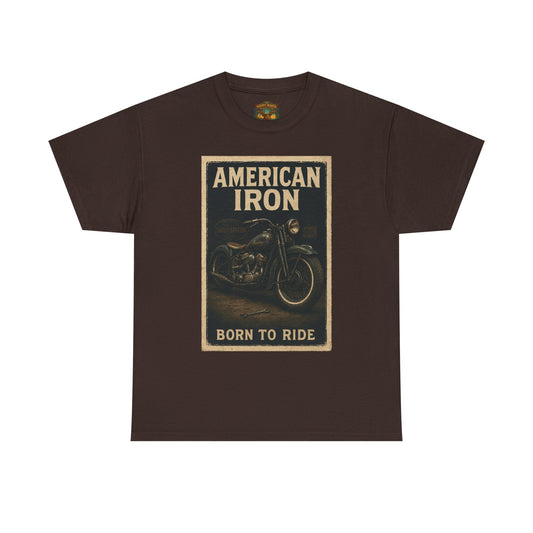 American Iron motorcycle poster Tee | Born to Ride vintage biker graphic T-Shirt