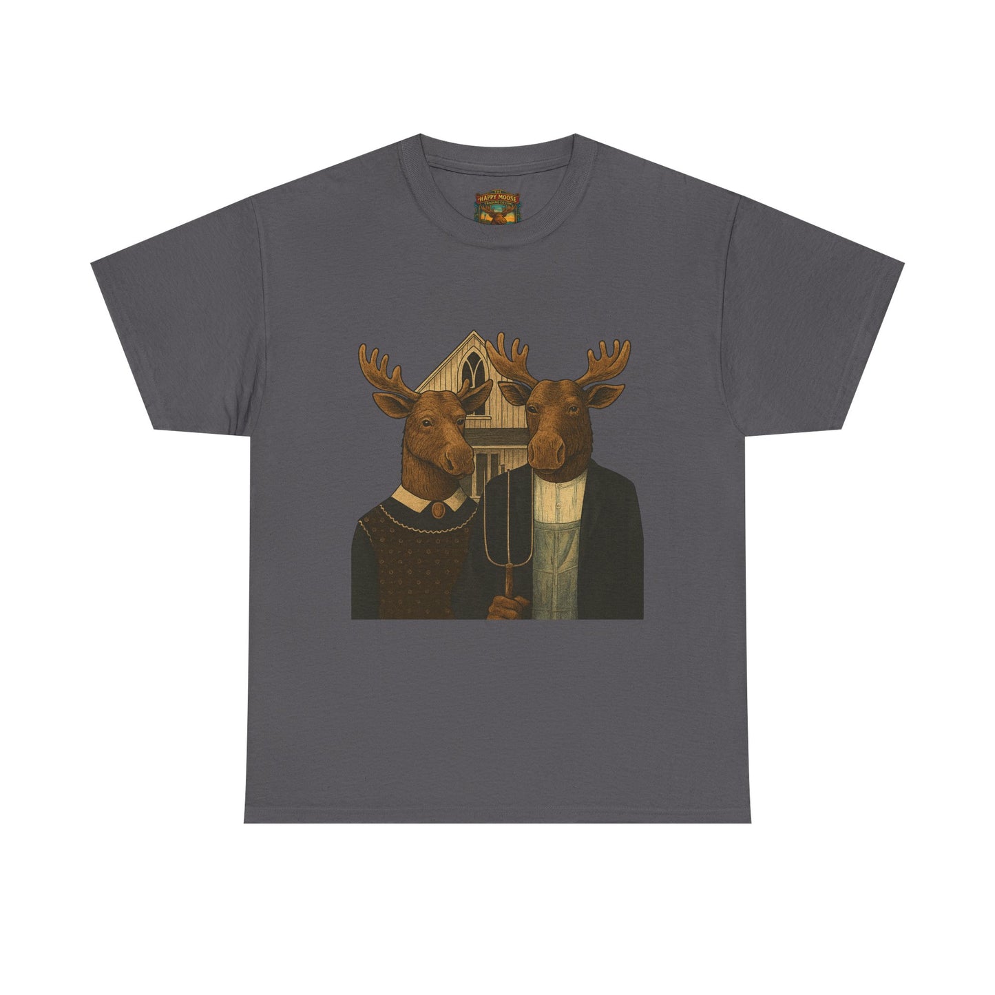 Moose Portrait T-Shirt — Vintage Animal Couple Graphic Tee