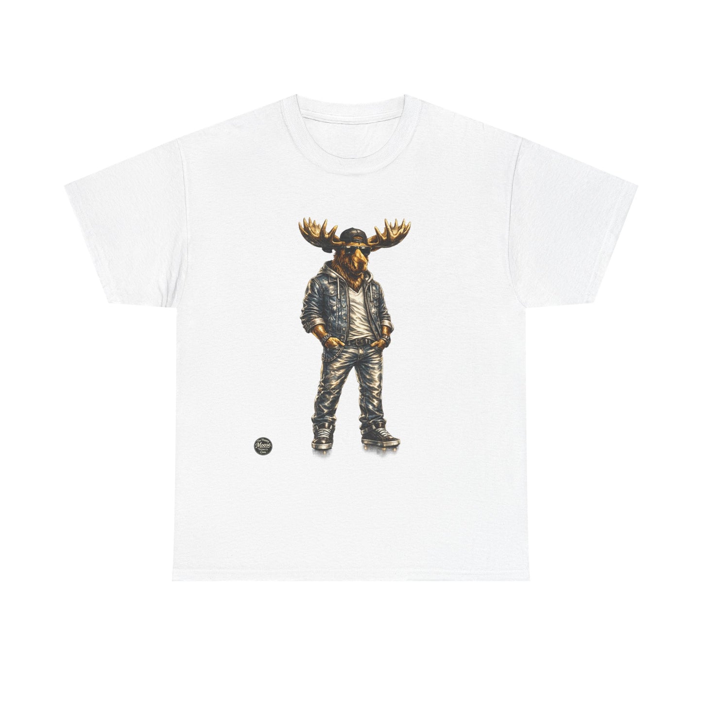 Rustic Urban Moose Graphic Tee — Outdoorsy Moose Illustration T-Shirt