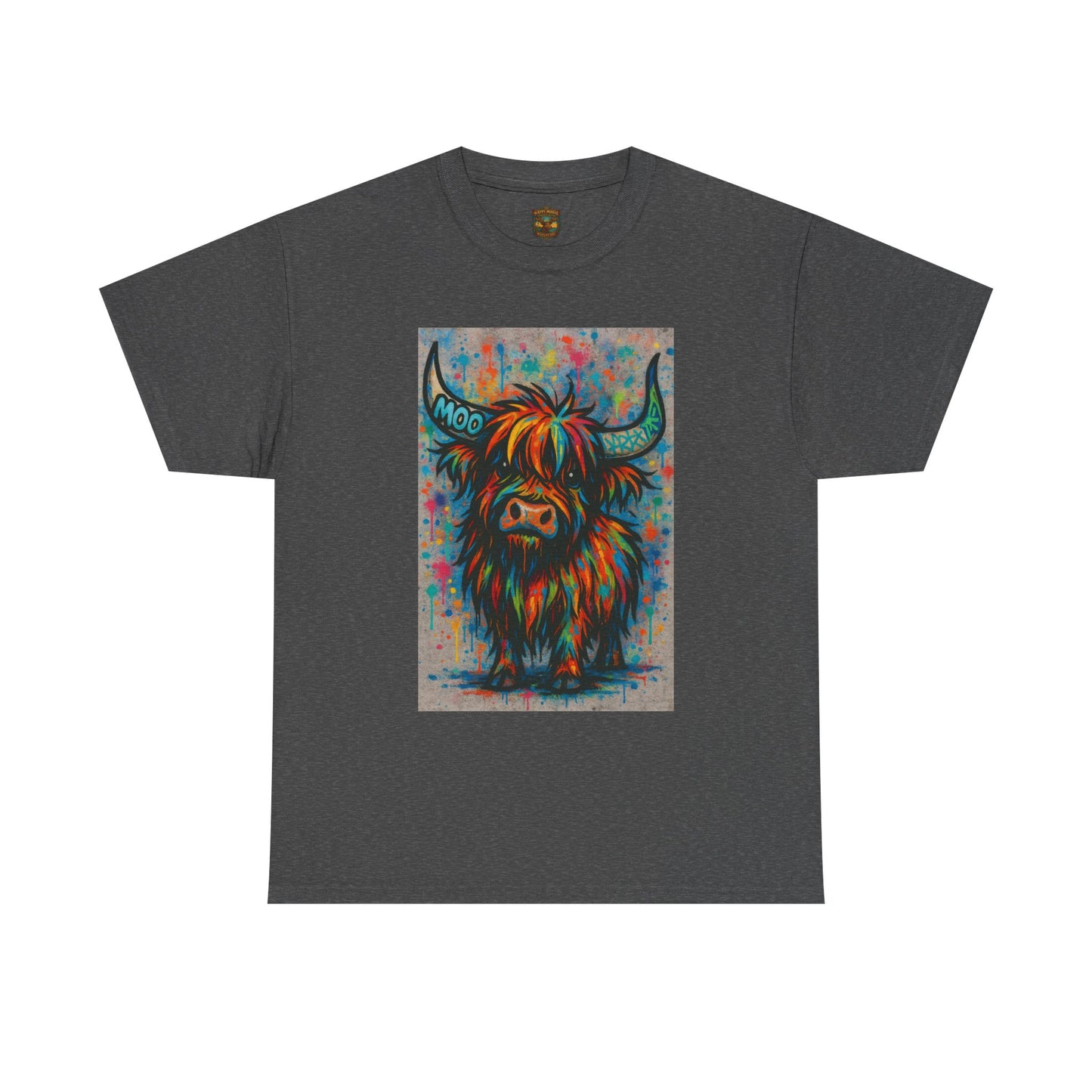 Psychedelic Highland Cow T-Shirt | Retro Rainbow Cow Art 8