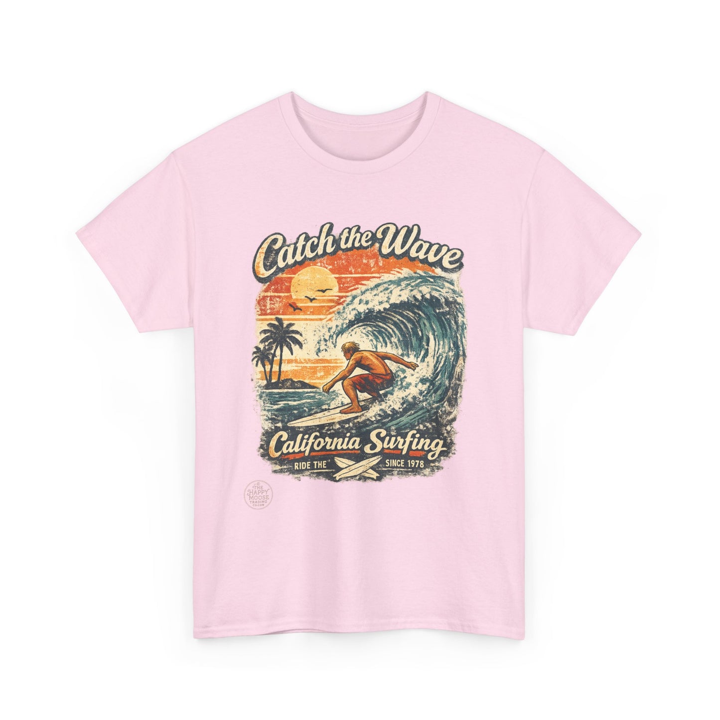 Catch the Wave California Surfing T-Shirt — Retro Beach Surf Tee