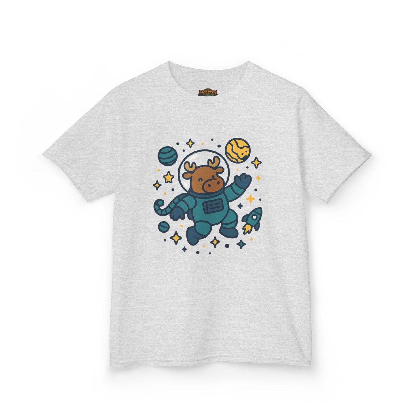 Kids Tee — Cute Astronaut Moose Space Shirt for Children