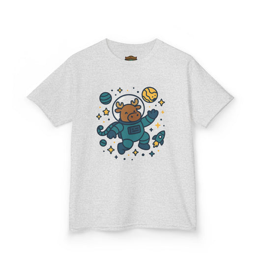 Kids Tee — Cute Astronaut Moose Space Shirt for Children