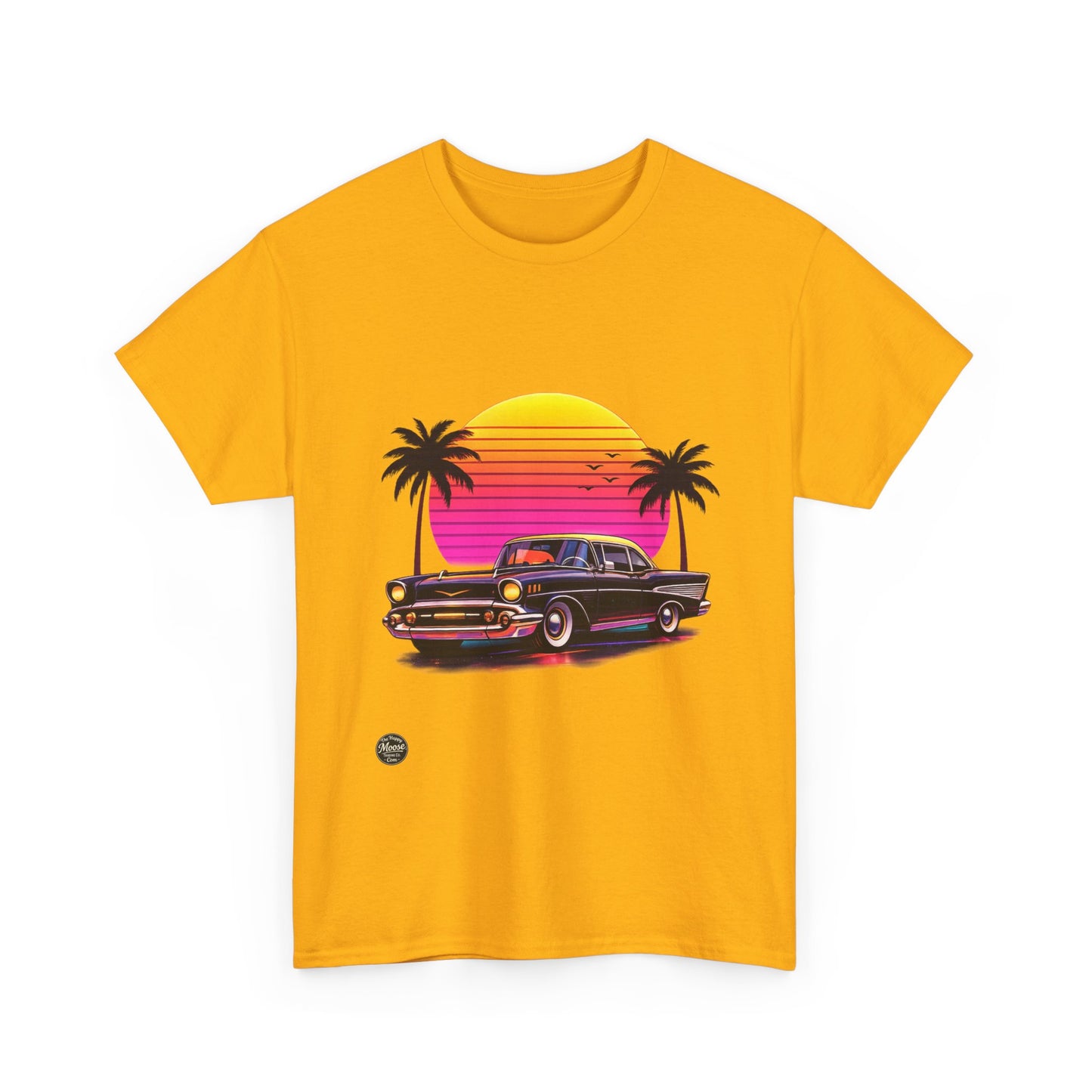 Retro Sunset Classic Car T‑Shirt  EC011