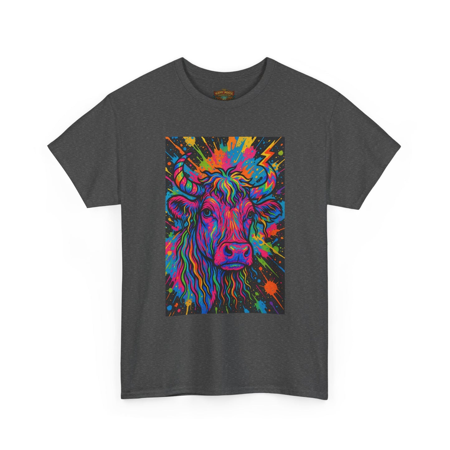 Psychedelic Highland Cow T-Shirt | Retro Rainbow Cow Art 4