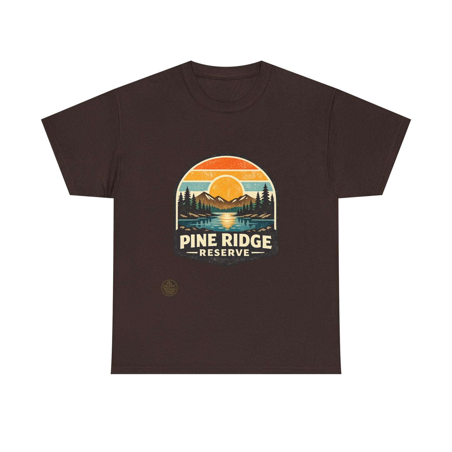 Pine Ridge Reserve TShirt — Vintage Sunset Mountain Camping T-Shirt