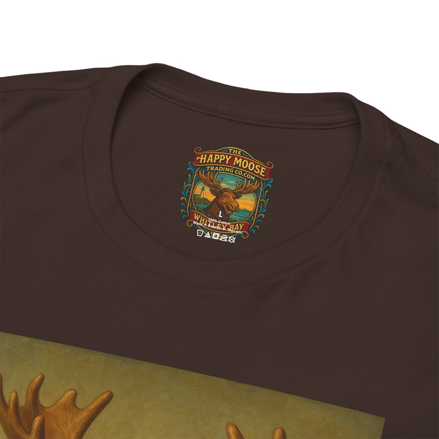 Mona Moose Tee — Funny Renaissance Moose Portrait T‑Shirt