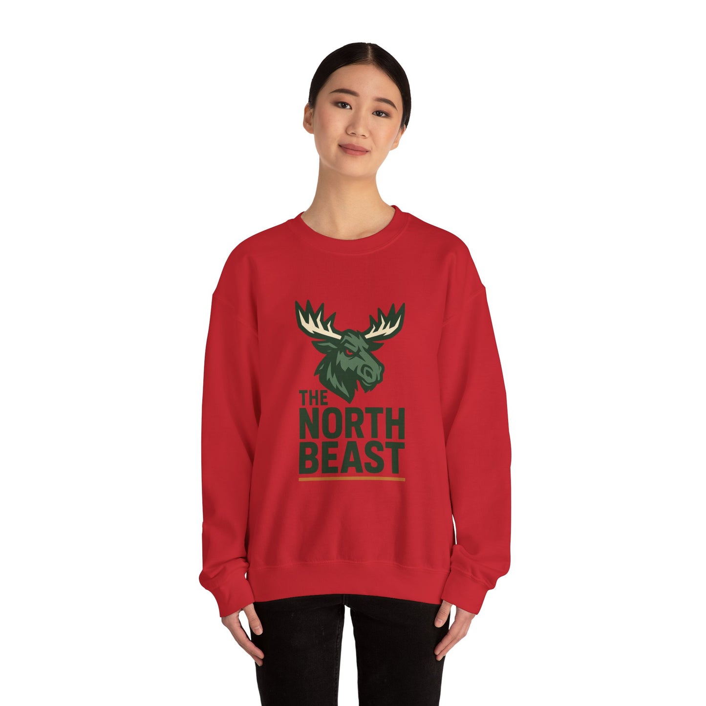 Crewneck Sweatshirt — "The North Beast" Moose Logo Pullover