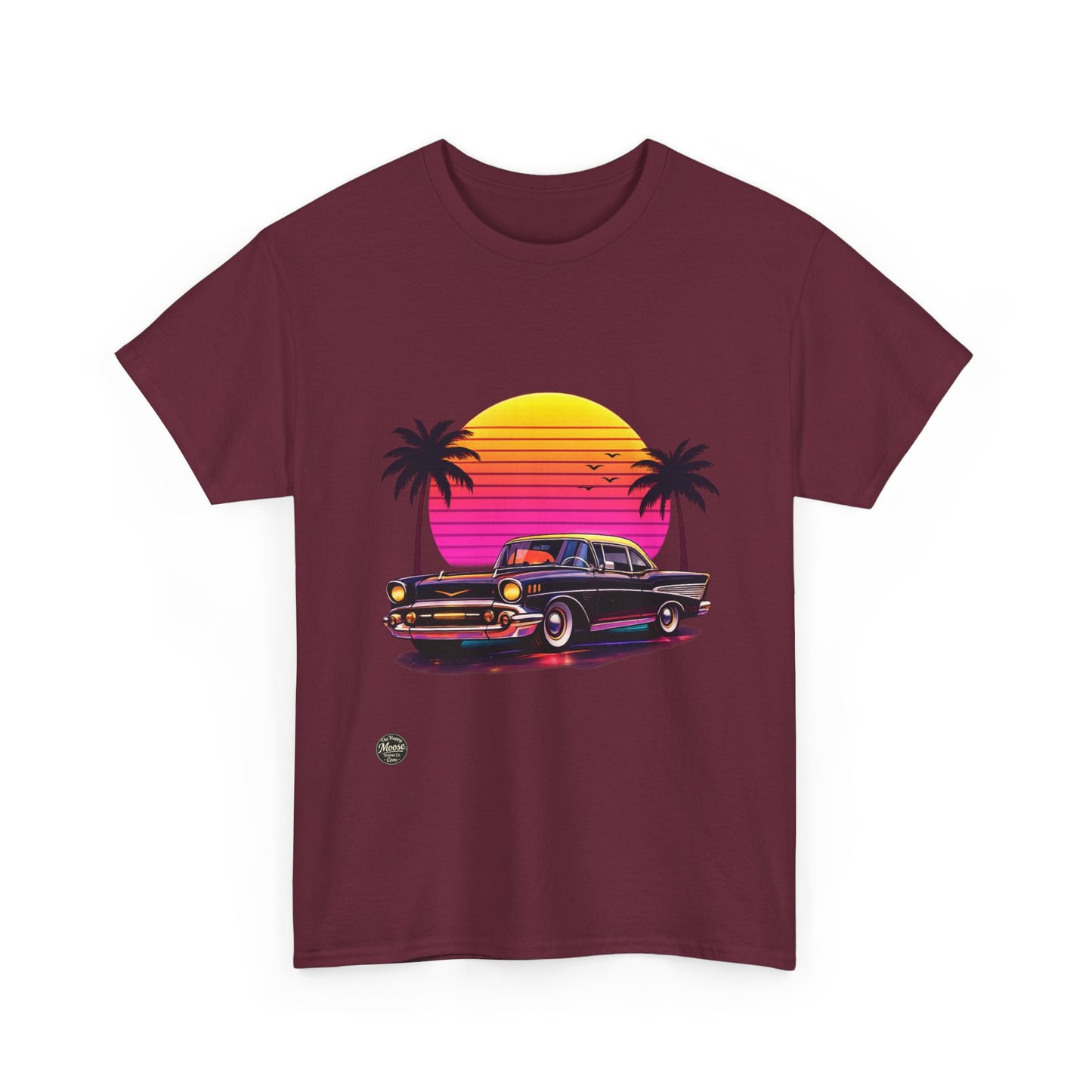 Retro Sunset Classic Car T‑Shirt  EC011