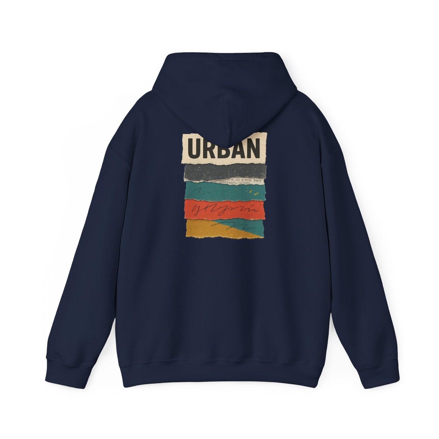 Hoodie — Retro 'Urban' Striped Vintage Paint-Texture Pullover