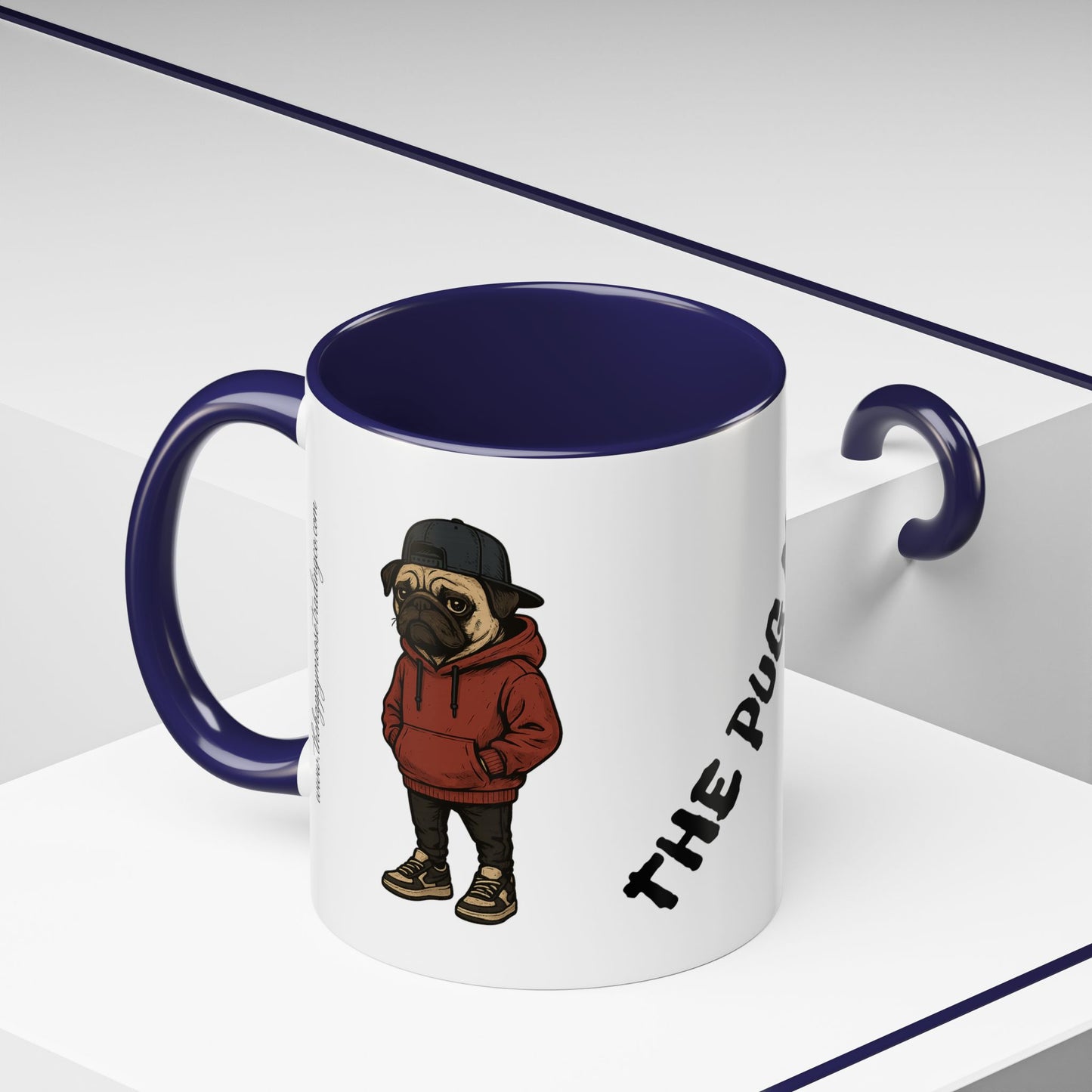 The Pug Mug Accent Coffee Mug — Cute Pug Cartoon Gift (11/15oz)