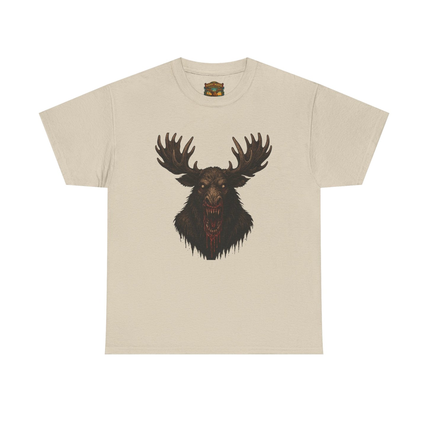 Moose Skull Graphic Tee — Dark Forest Horror Antler Shirt