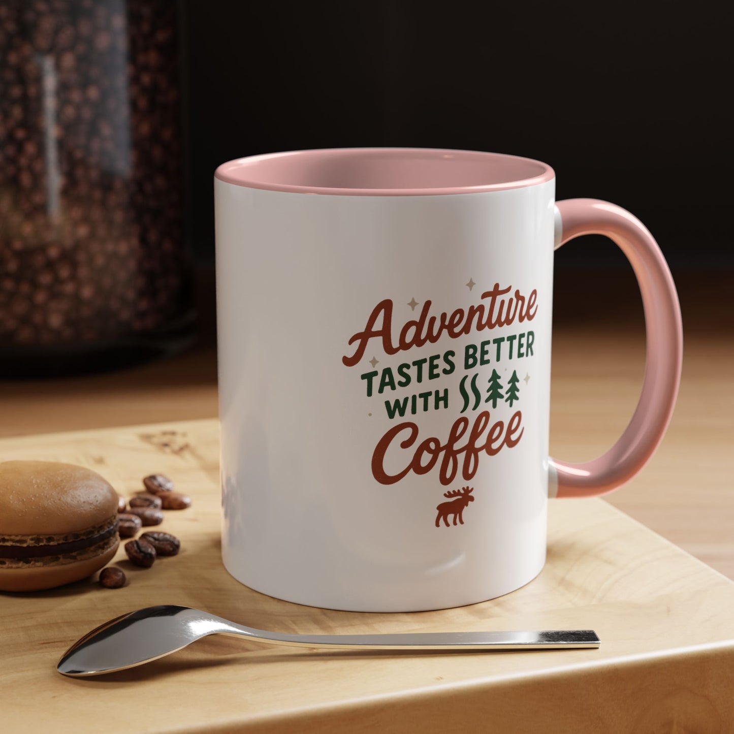 Adventure Tastes Better With Coffee Mug — "Adventure Tastes Better with Coffee" Rustic Outdoor Camper Gift (11/15oz)