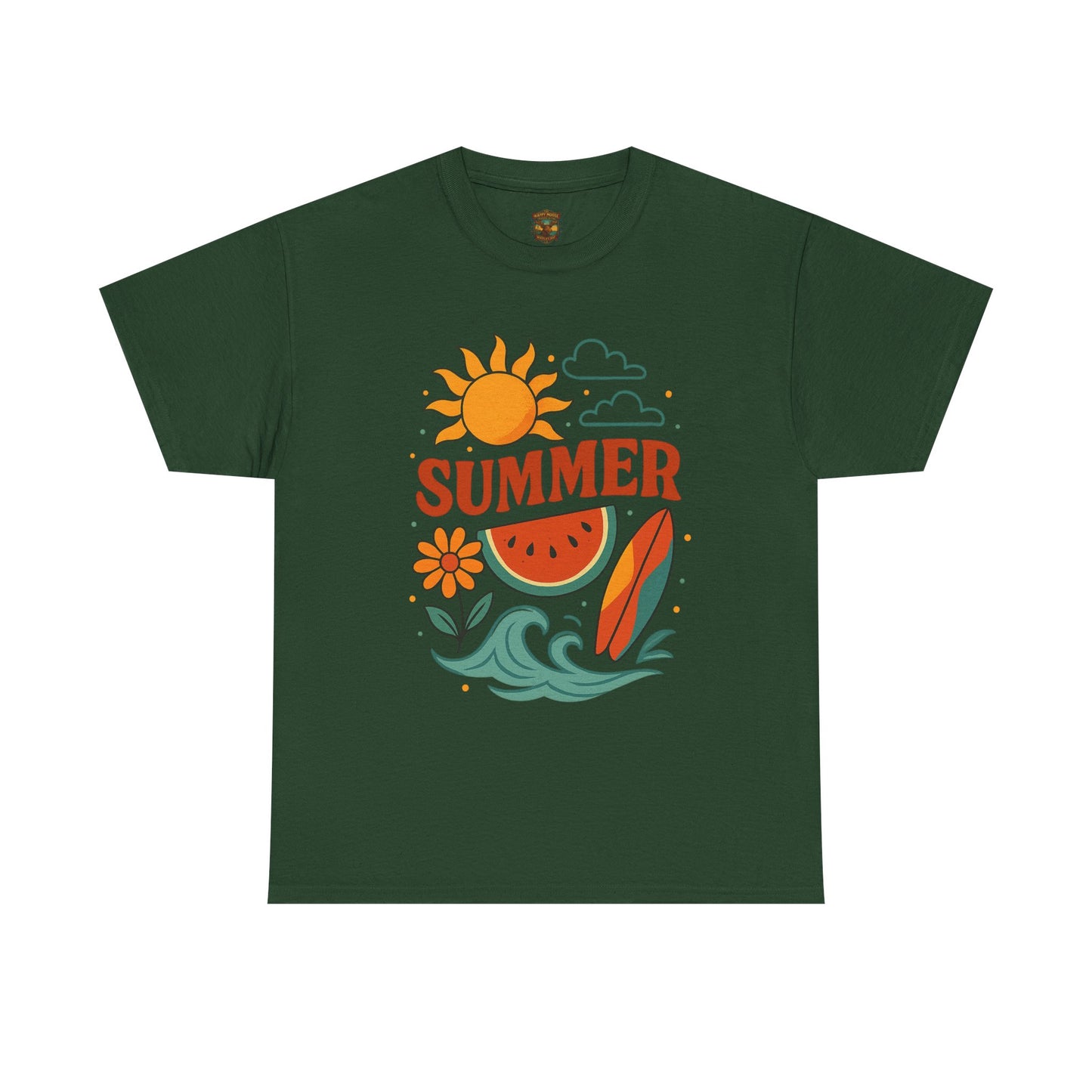 Summer Beach Tee | Surf Waves Palm Tree Graphic