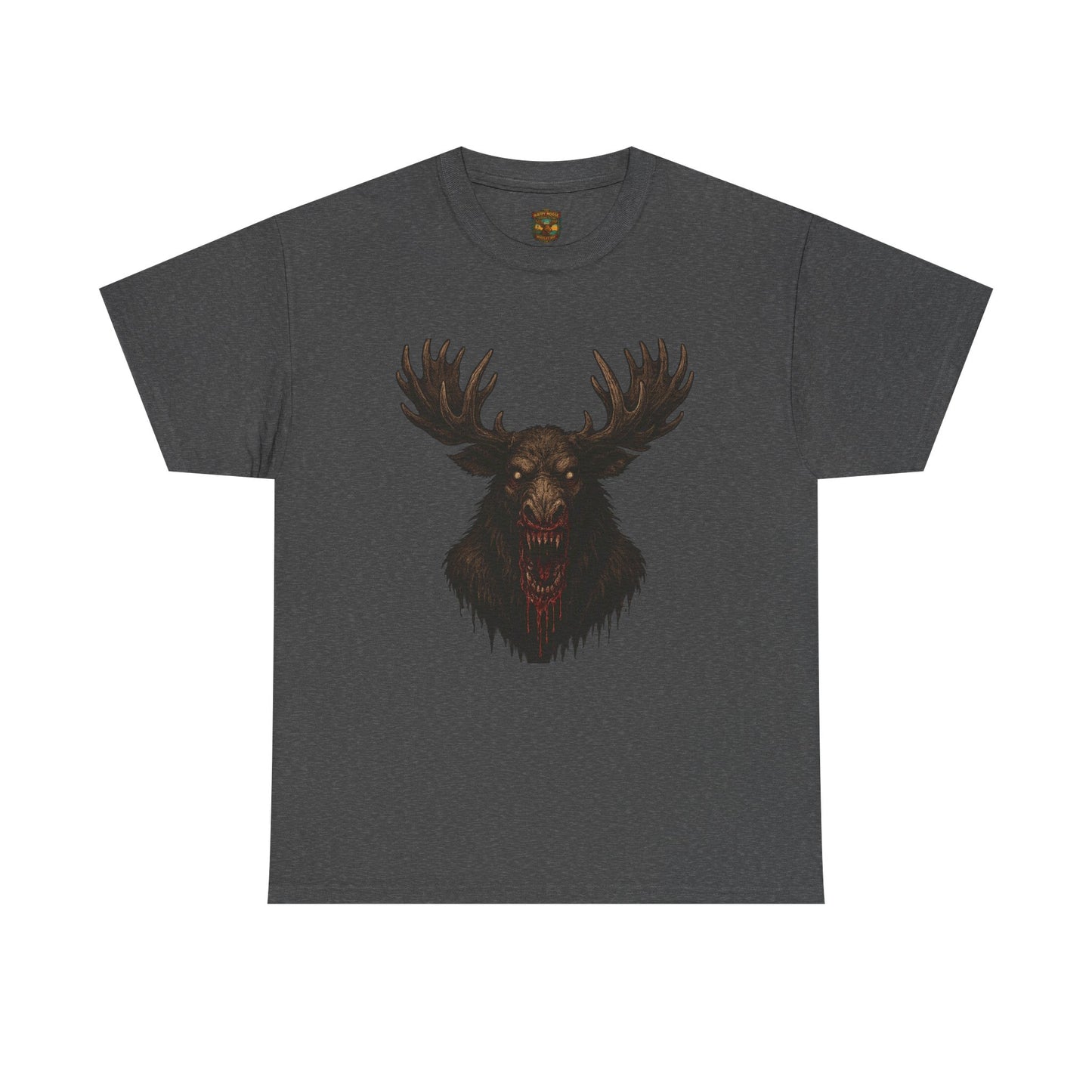 Moose Skull Graphic Tee — Dark Forest Horror Antler Shirt