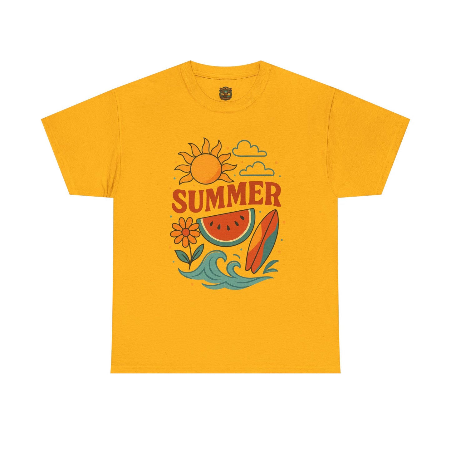 Summer Beach Tee | Surf Waves Palm Tree Graphic