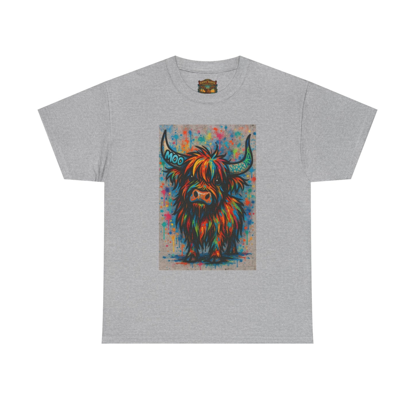 Psychedelic Highland Cow T-Shirt | Retro Rainbow Cow Art 8