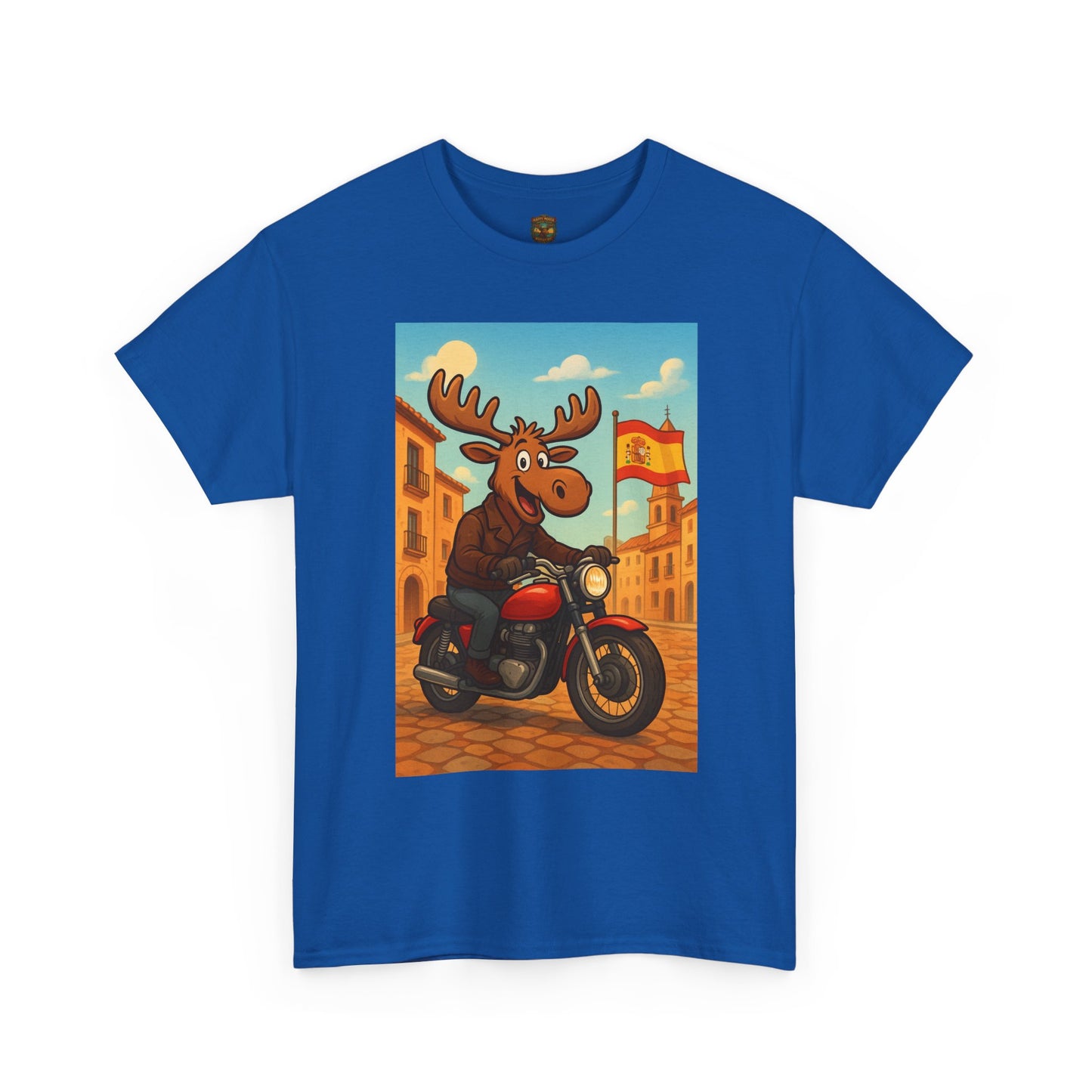 Happy Moose on a Motorcycle T-Shirt | Vintage Biker Animal Tee
