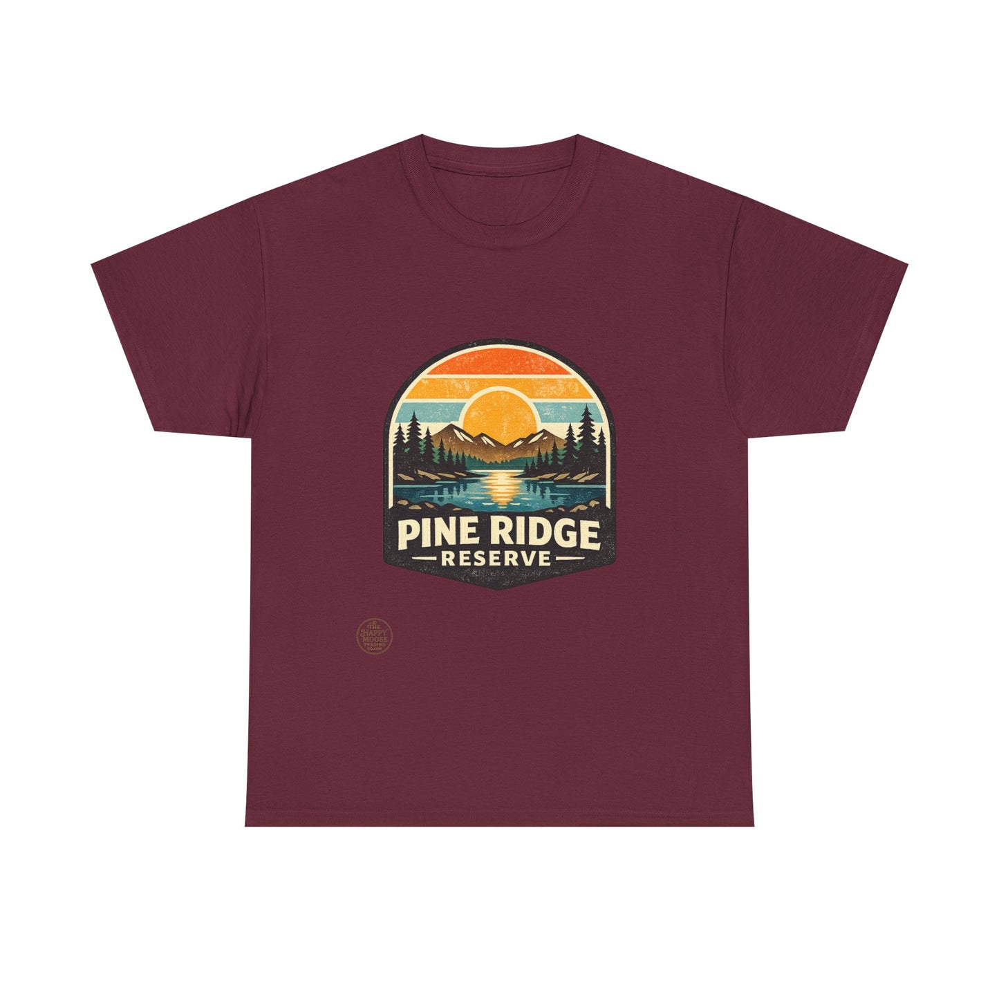 Pine Ridge Reserve TShirt — Vintage Sunset Mountain Camping T-Shirt