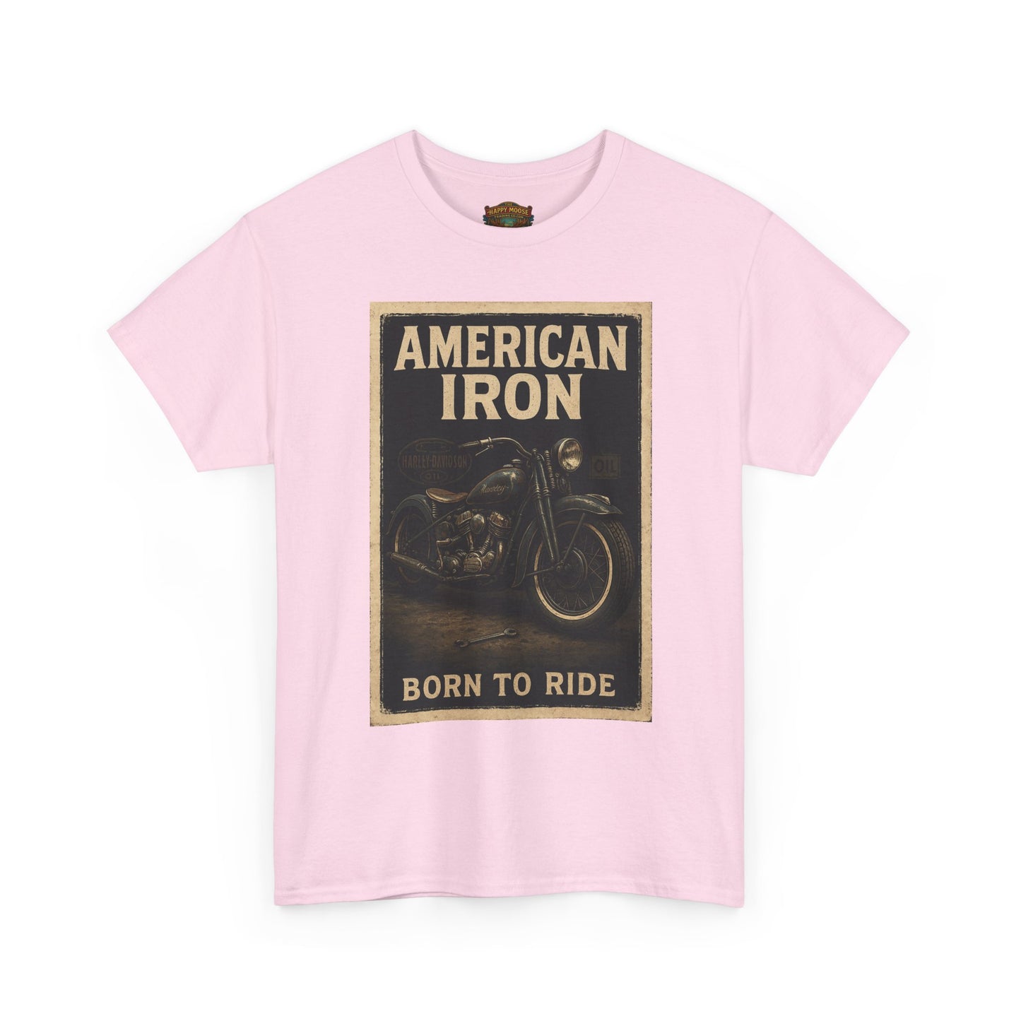 American Iron motorcycle poster Tee | Born to Ride vintage biker graphic T-Shirt