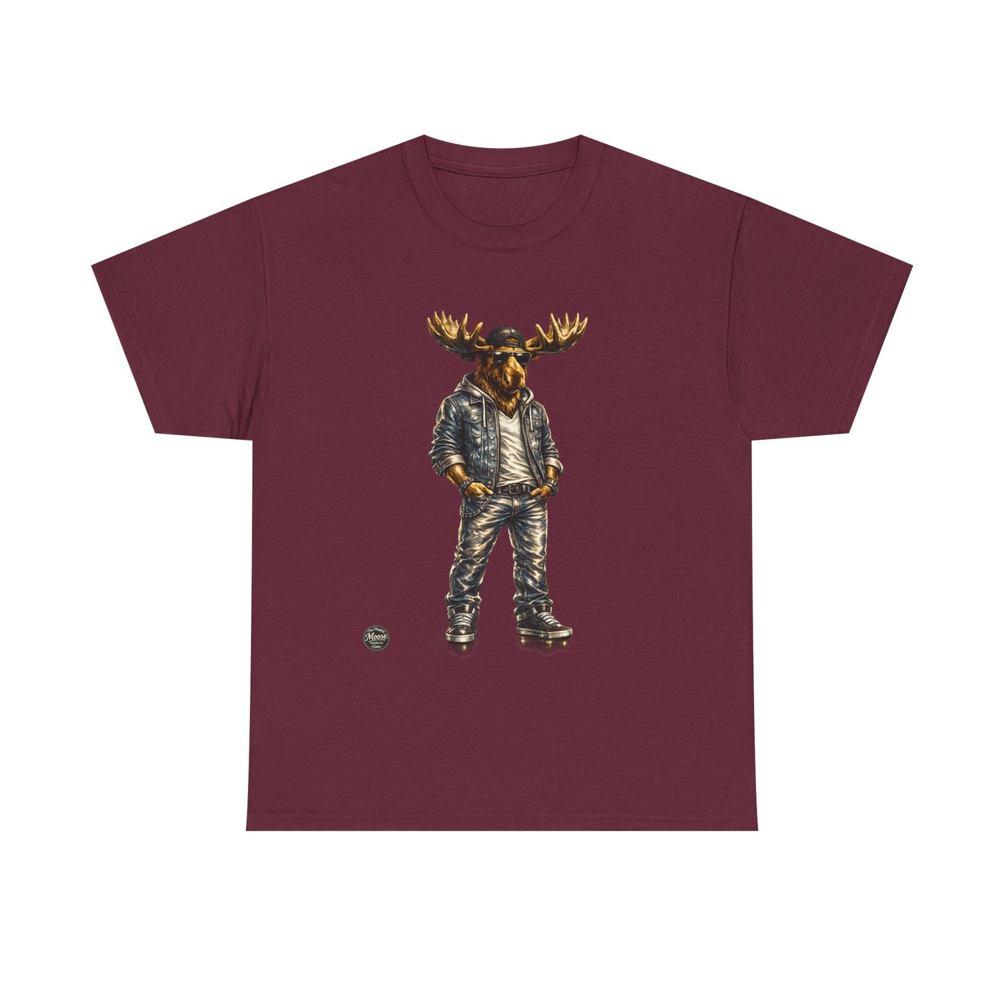 Rustic Urban Moose Graphic Tee — Outdoorsy Moose Illustration T-Shirt
