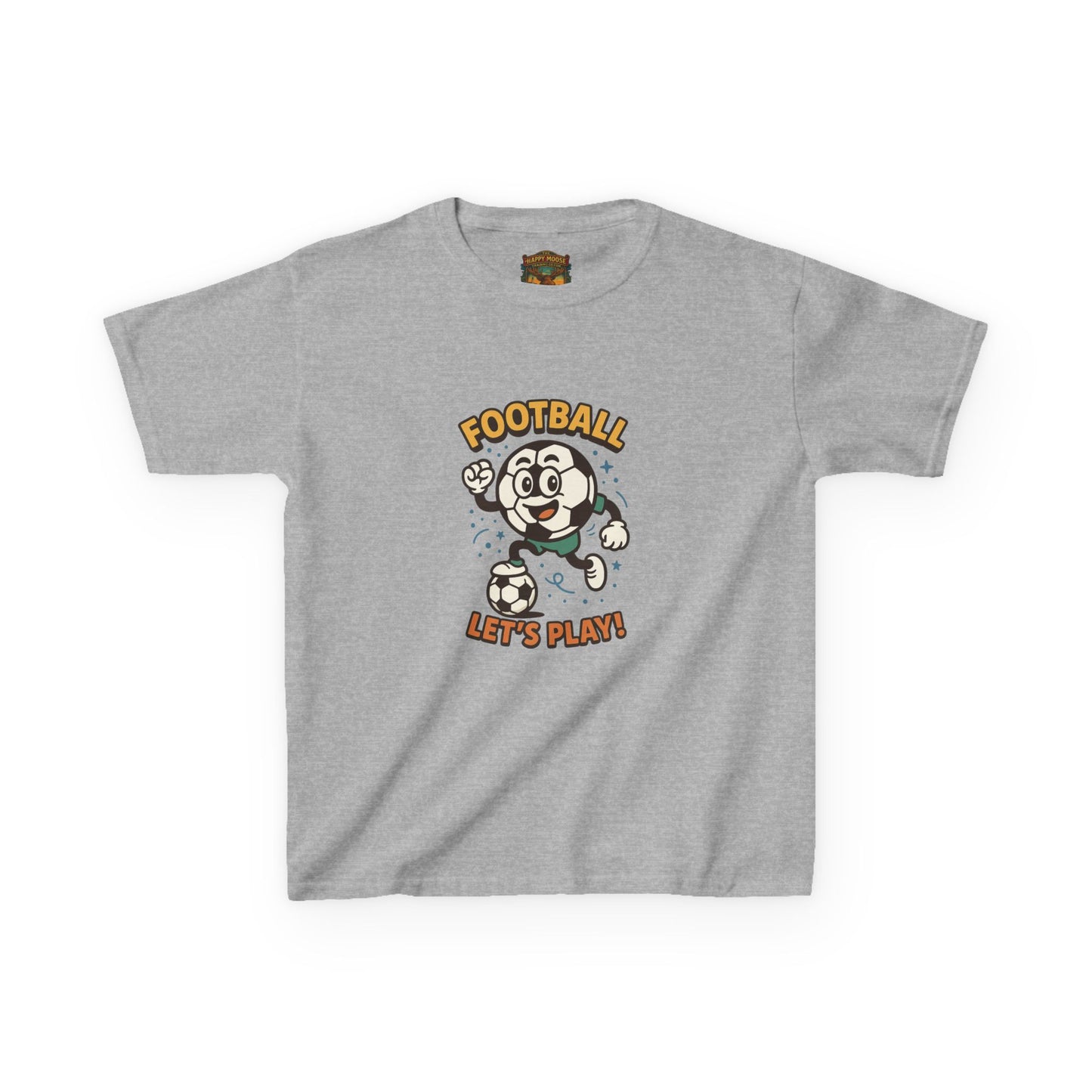Kids Football Tee — "Football Let's Play" Retro Cartoon Soccer Shirt