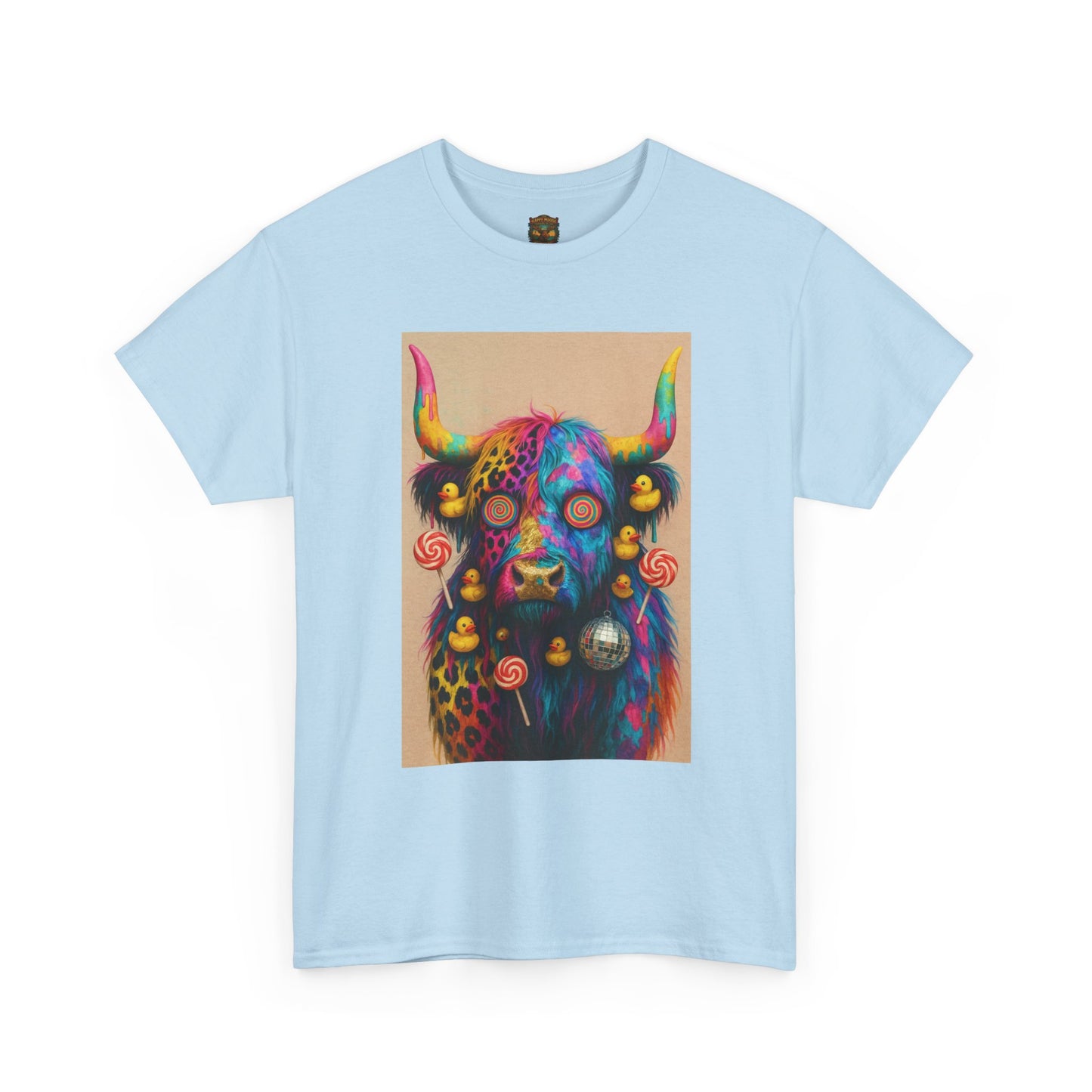 Psychedelic Highland Cow T-Shirt | Retro Rainbow Cow Art 6