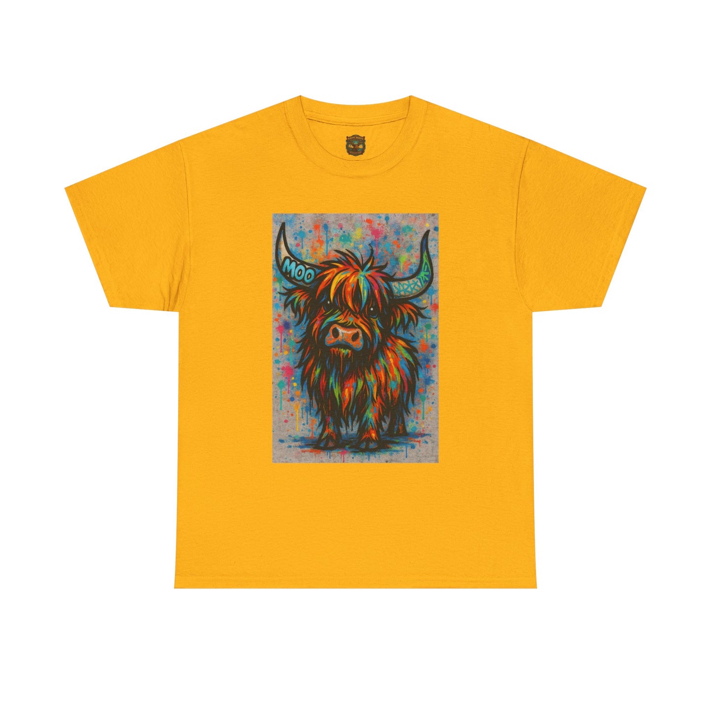 Psychedelic Highland Cow T-Shirt | Retro Rainbow Cow Art 8