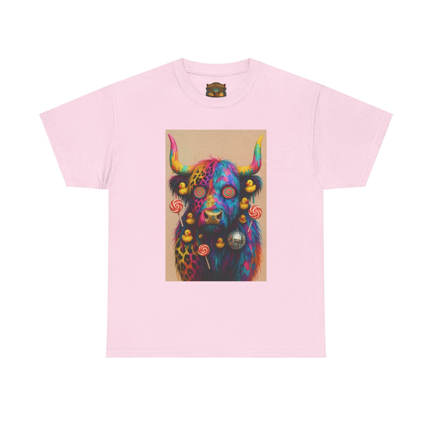 Psychedelic Highland Cow T-Shirt | Retro Rainbow Cow Art 6