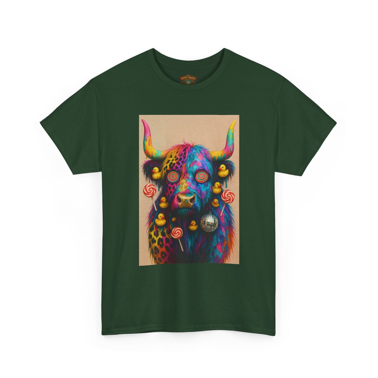 Psychedelic Highland Cow T-Shirt | Retro Rainbow Cow Art 6