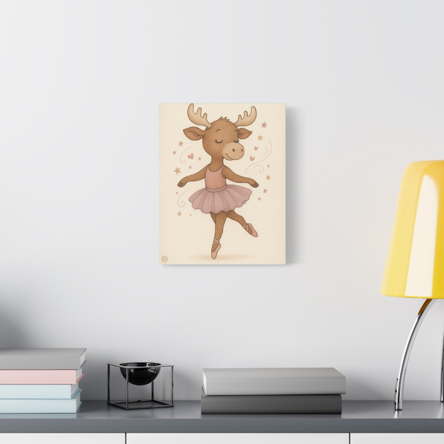 Ballet Moose Nursery Canvas — Cute Ballerina Animal Wall Art