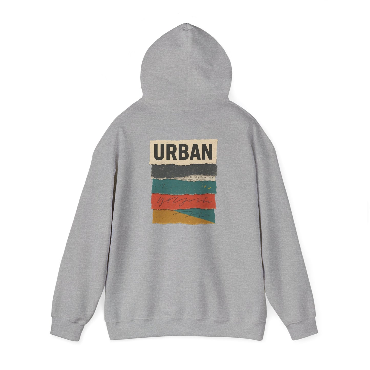 Hoodie — Retro 'Urban' Striped Vintage Paint-Texture Pullover
